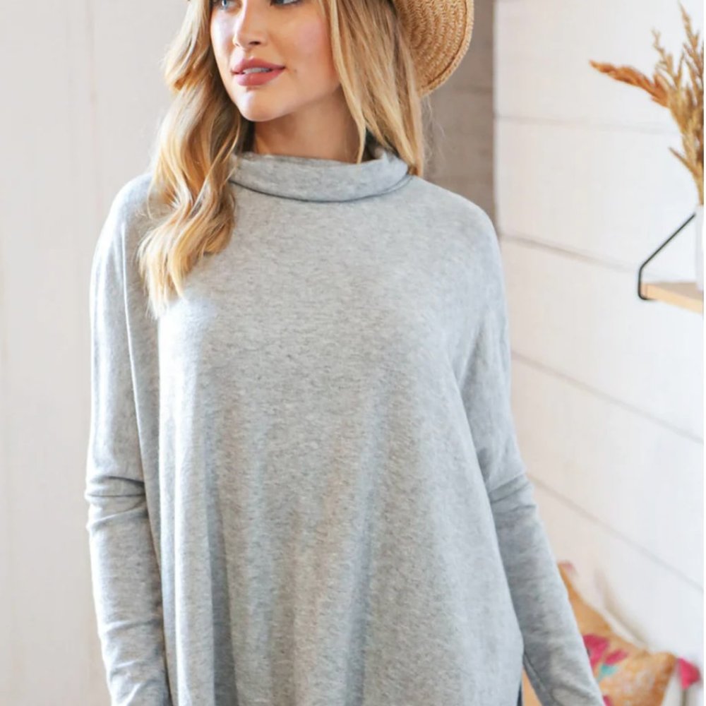 Eileen Fisher Dolman sleeve oversized roll neck sweater szS